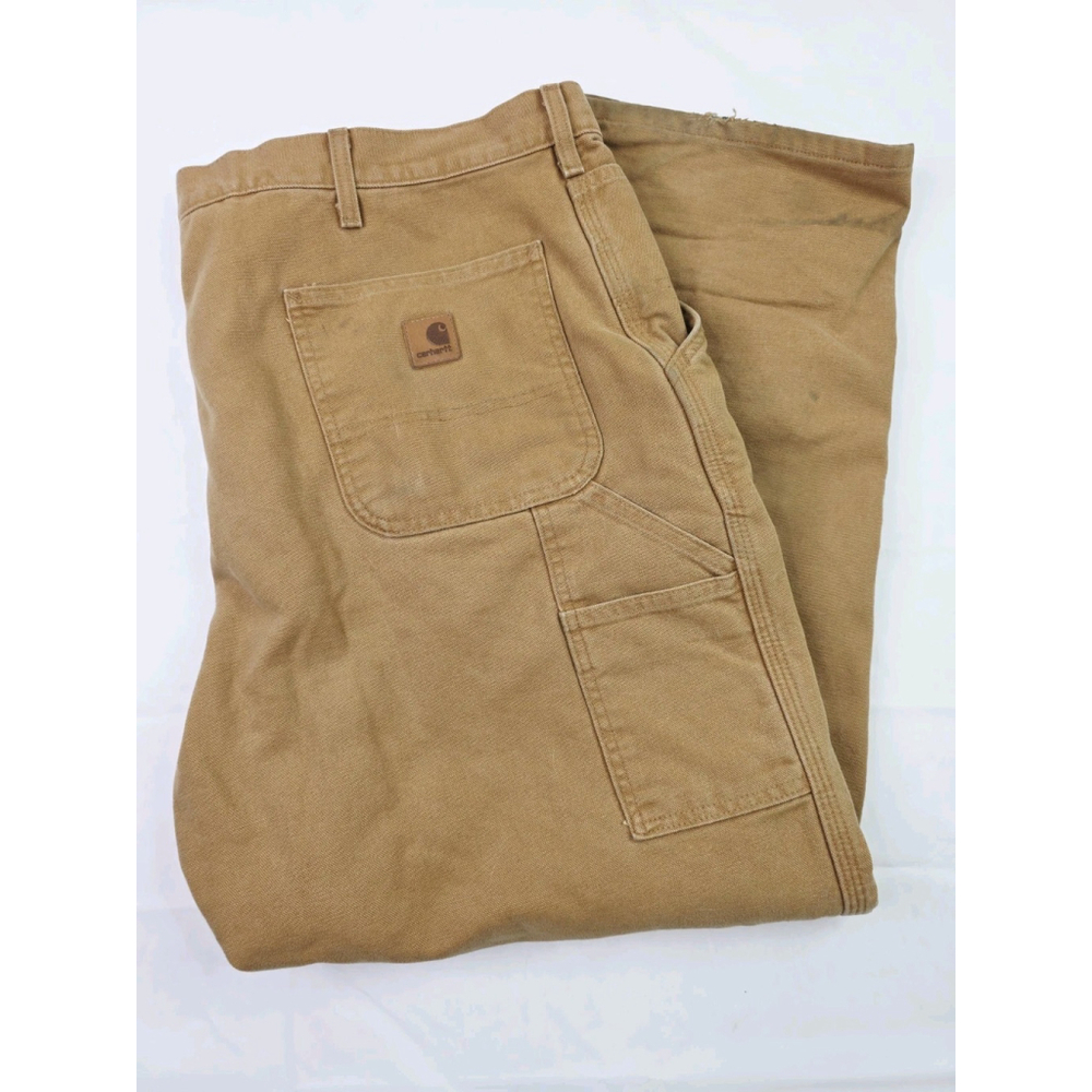 Carhartt Loose Straight Washed Duck Flannel Lined Dungaree 42x30 Brown